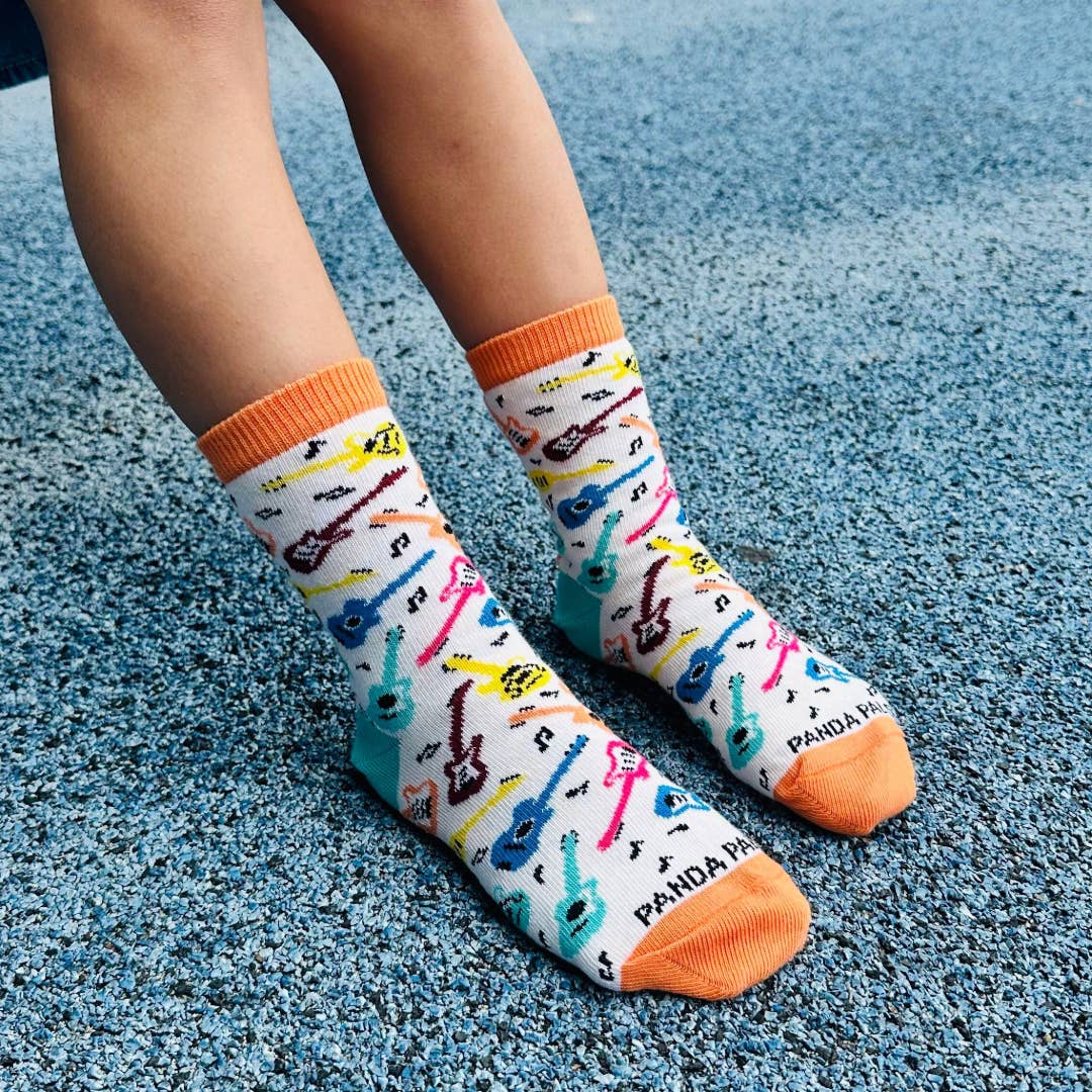 Guitar Pattern Socks (Ages 5-7)