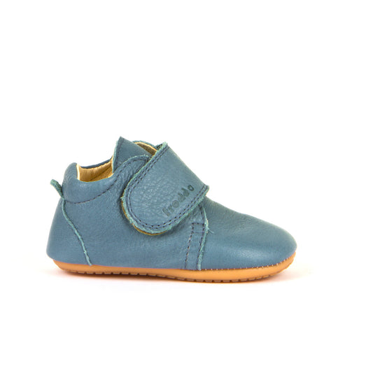 Prewalkers Classic – Single Velcro Leather Baby Shoes in Denim