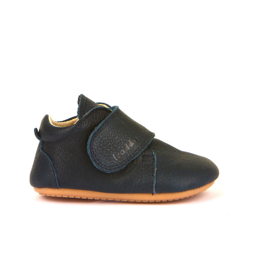 Prewalkers Classic – Single Velcro Leather Baby Shoes in Dark Blue
