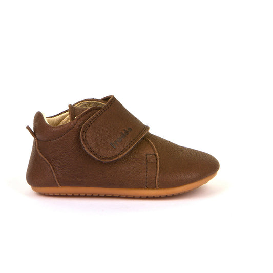 Prewalkers Classic - Single Velcro Leather Baby Shoes in Brown