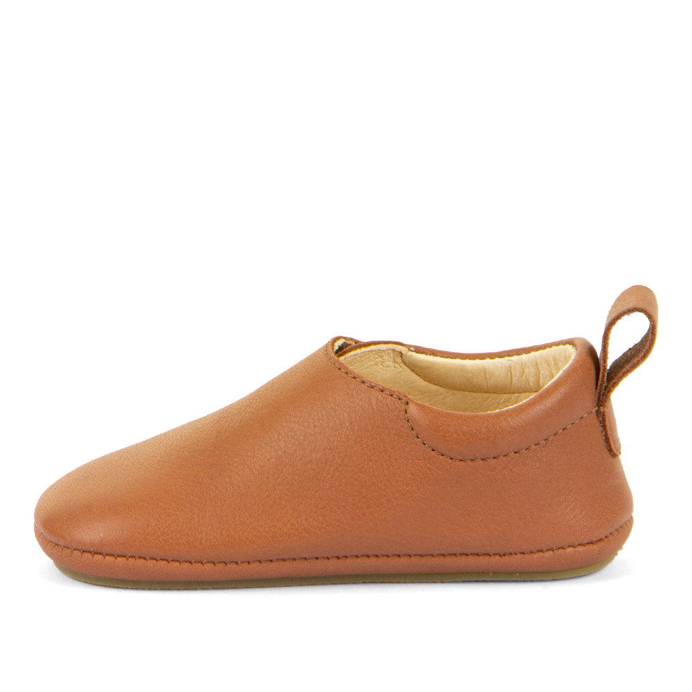 Barefoot Prewalkers - Single Velcro Leather Baby Shoes in Cognac