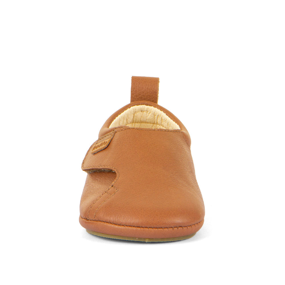 Barefoot Prewalkers - Single Velcro Leather Baby Shoes in Cognac