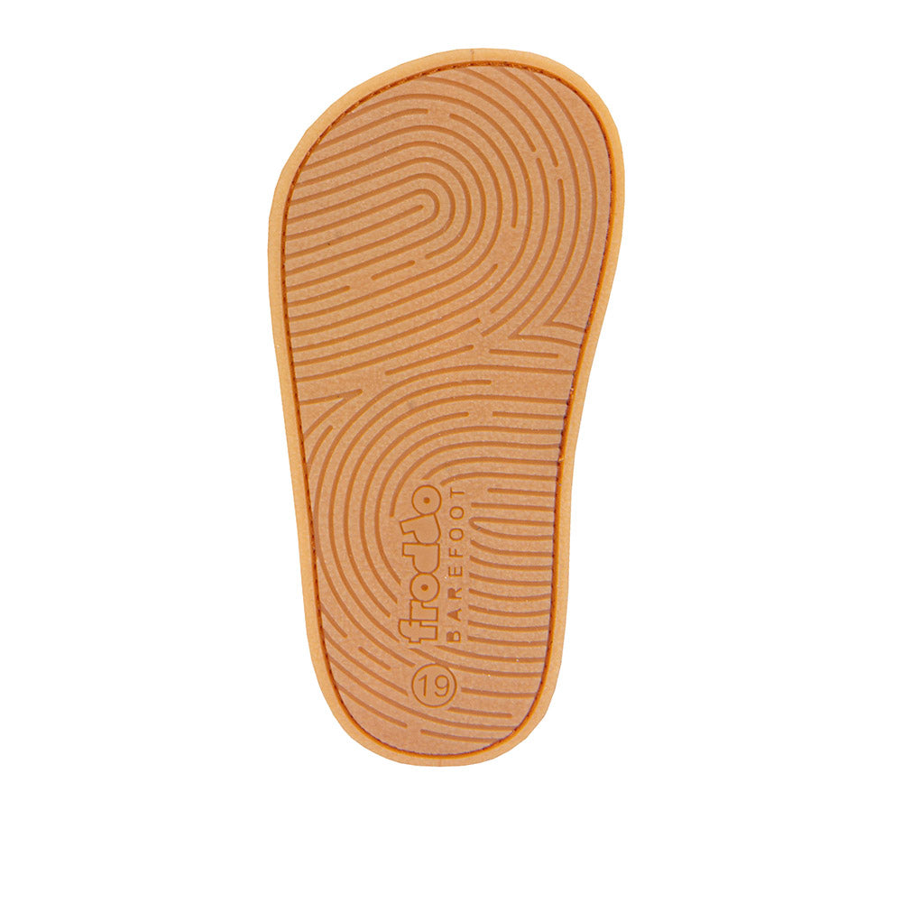 Barefoot Prewalkers - Single Velcro Leather Baby Shoes in Cognac