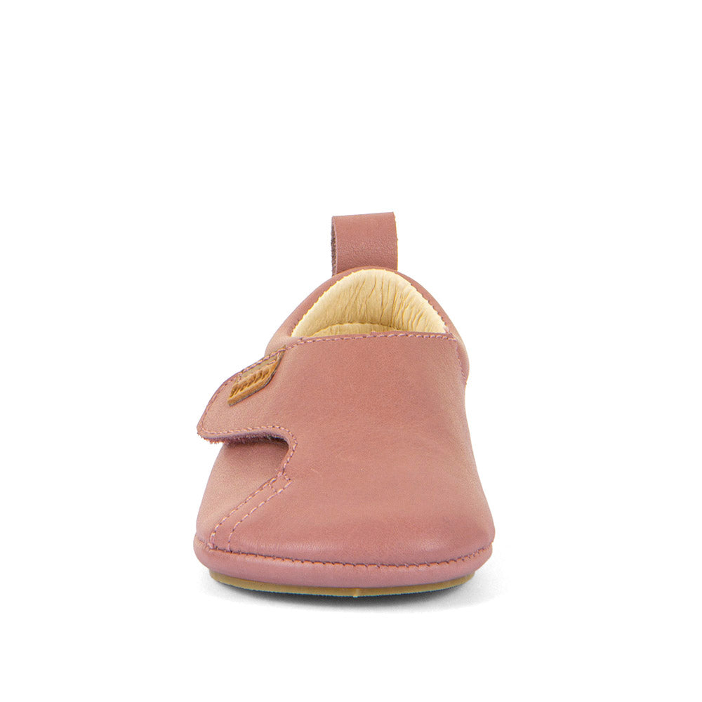 Barefoot Prewalkers - Single Velcro Leather Baby Shoes in Dark Pink