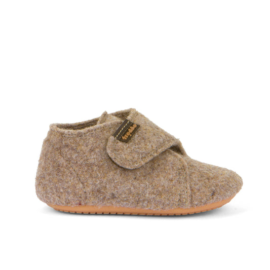 Prewalkers Wooly Baby Slipper with Velcro in Beige