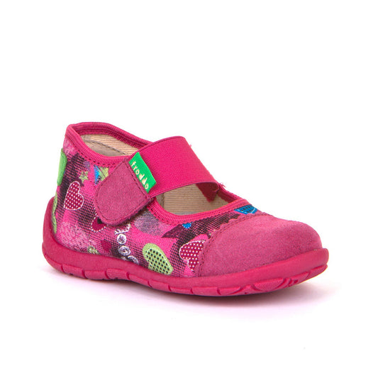 Classic Canvas Mary Jane Sandal - Fuchsia with Hearts Print