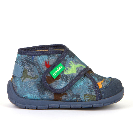 Classic High-Top Slipper  - Denim with Dinosaur Print