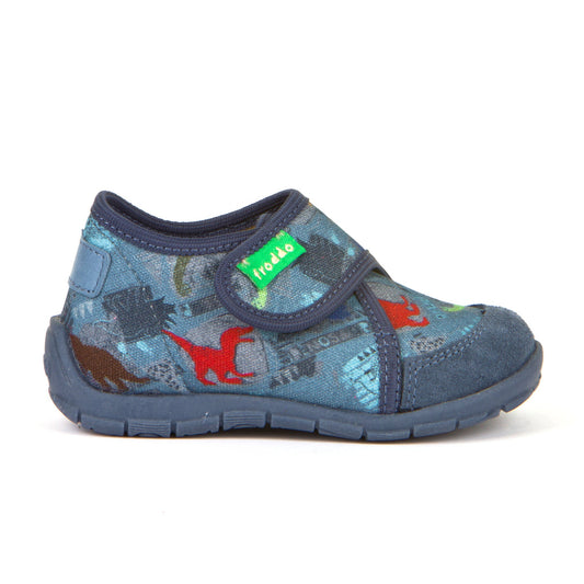 Classic Slipper - Denim with Dinosaur Print