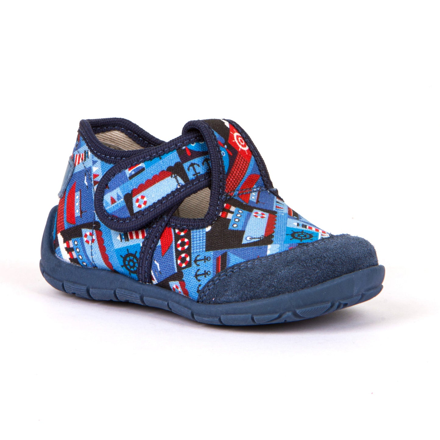 Classic Canvas T-Bar Sandal - Denim with Nautical Theme Print