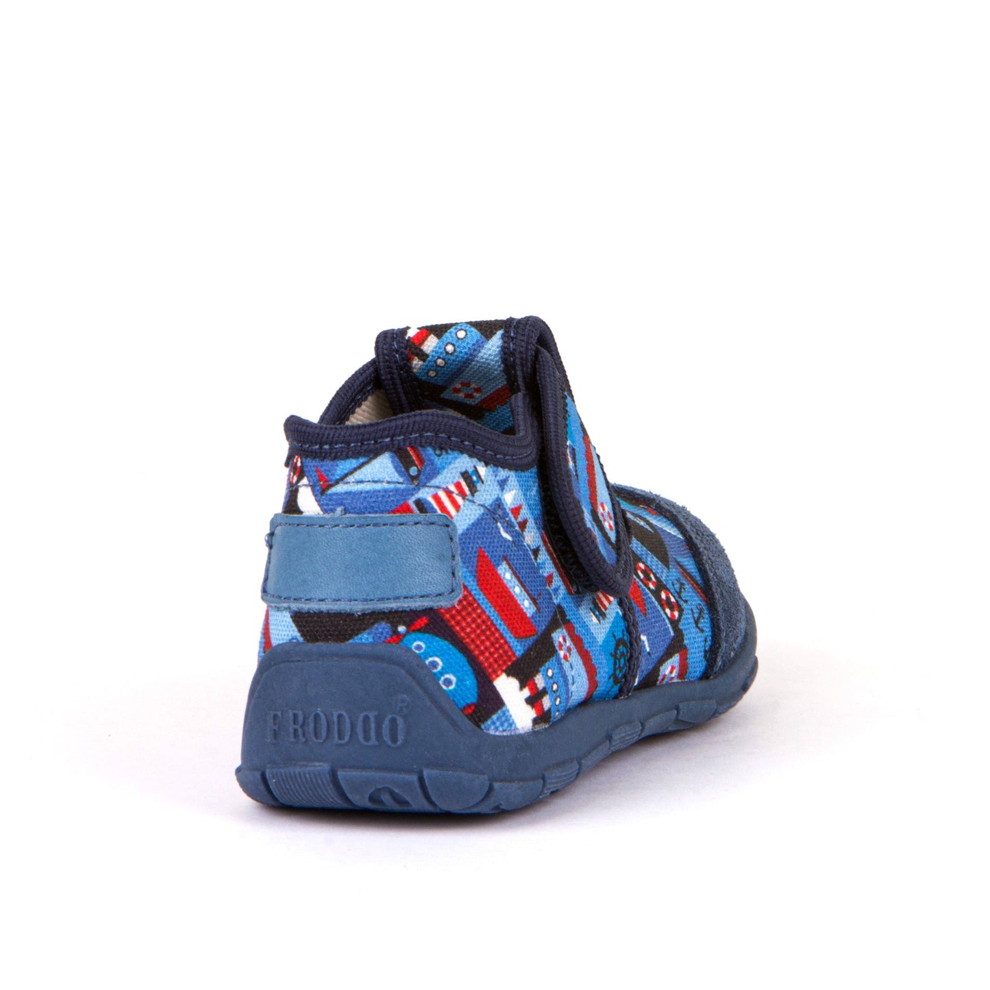 Classic Canvas T-Bar Sandal - Denim with Nautical Theme Print