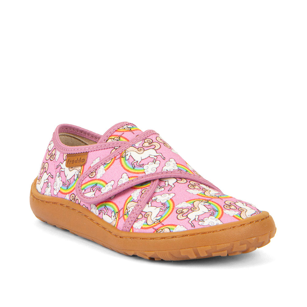 Barefoot Canvas – White/Pink with Magical Unicorn Print