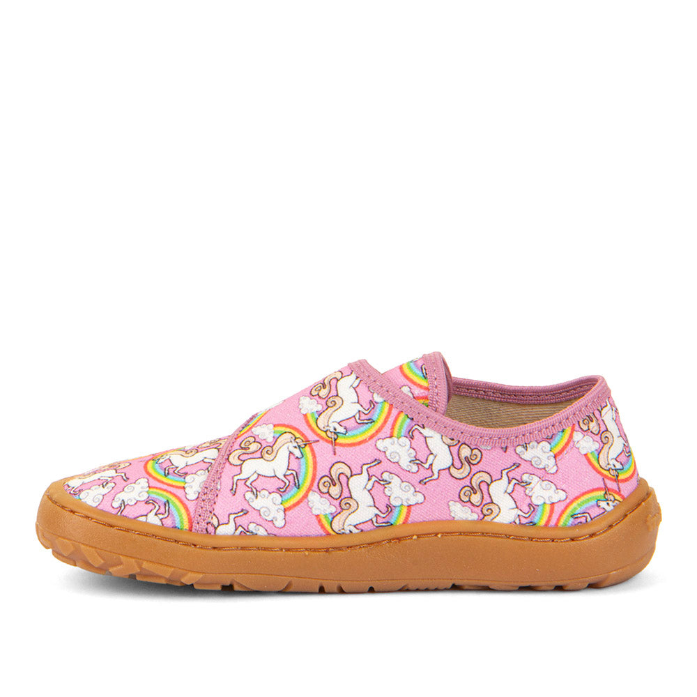 Barefoot Canvas – White/Pink with Magical Unicorn Print