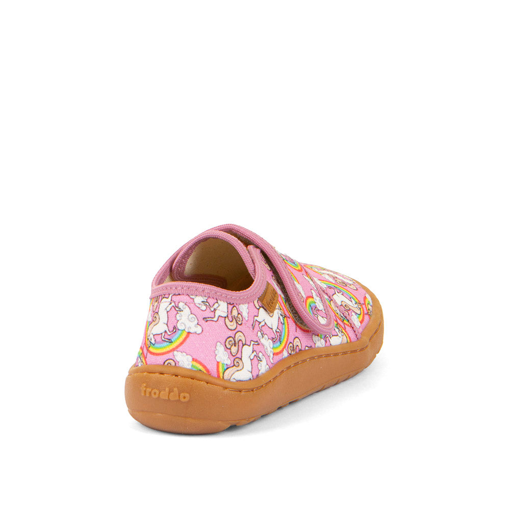 Barefoot Canvas – White/Pink with Magical Unicorn Print