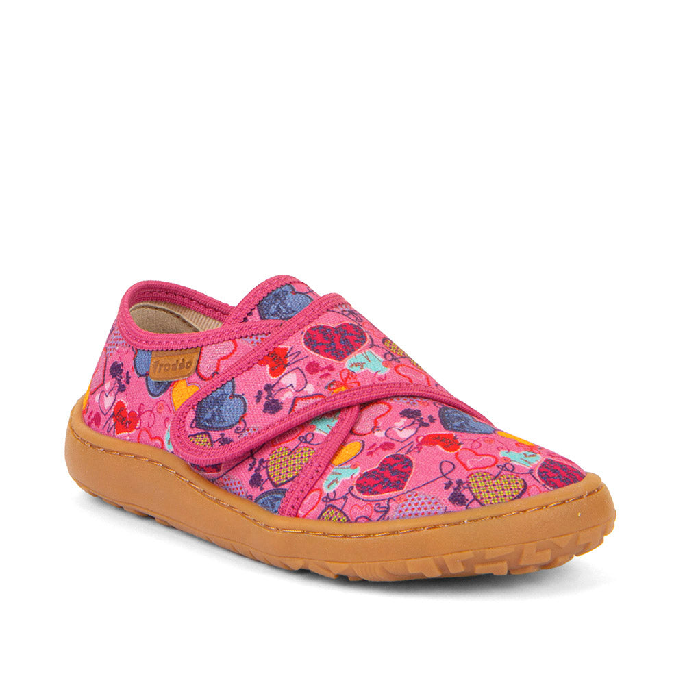 Barefoot Canvas - Fuchsia+ with Heart Print