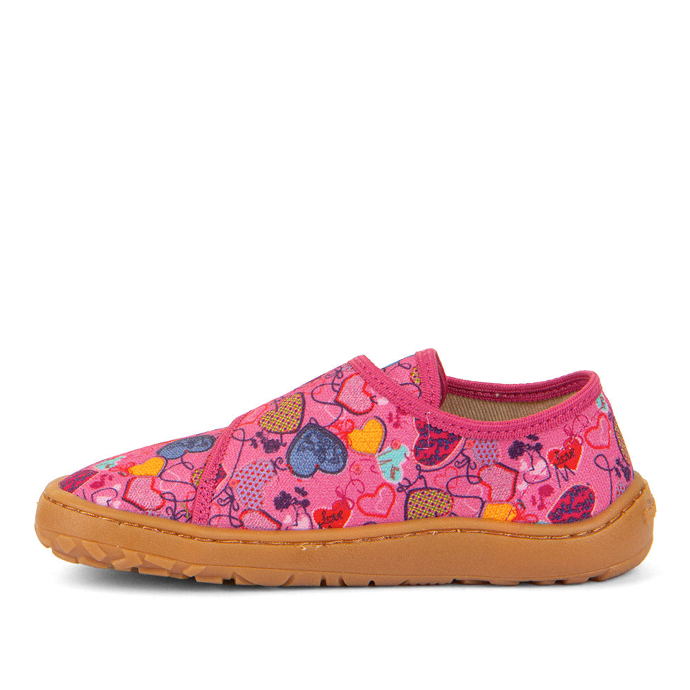 Barefoot Canvas - Fuchsia+ with Heart Print