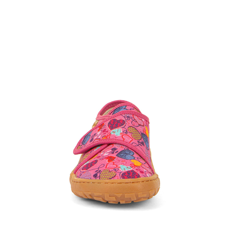 Barefoot Canvas - Fuchsia+ with Heart Print