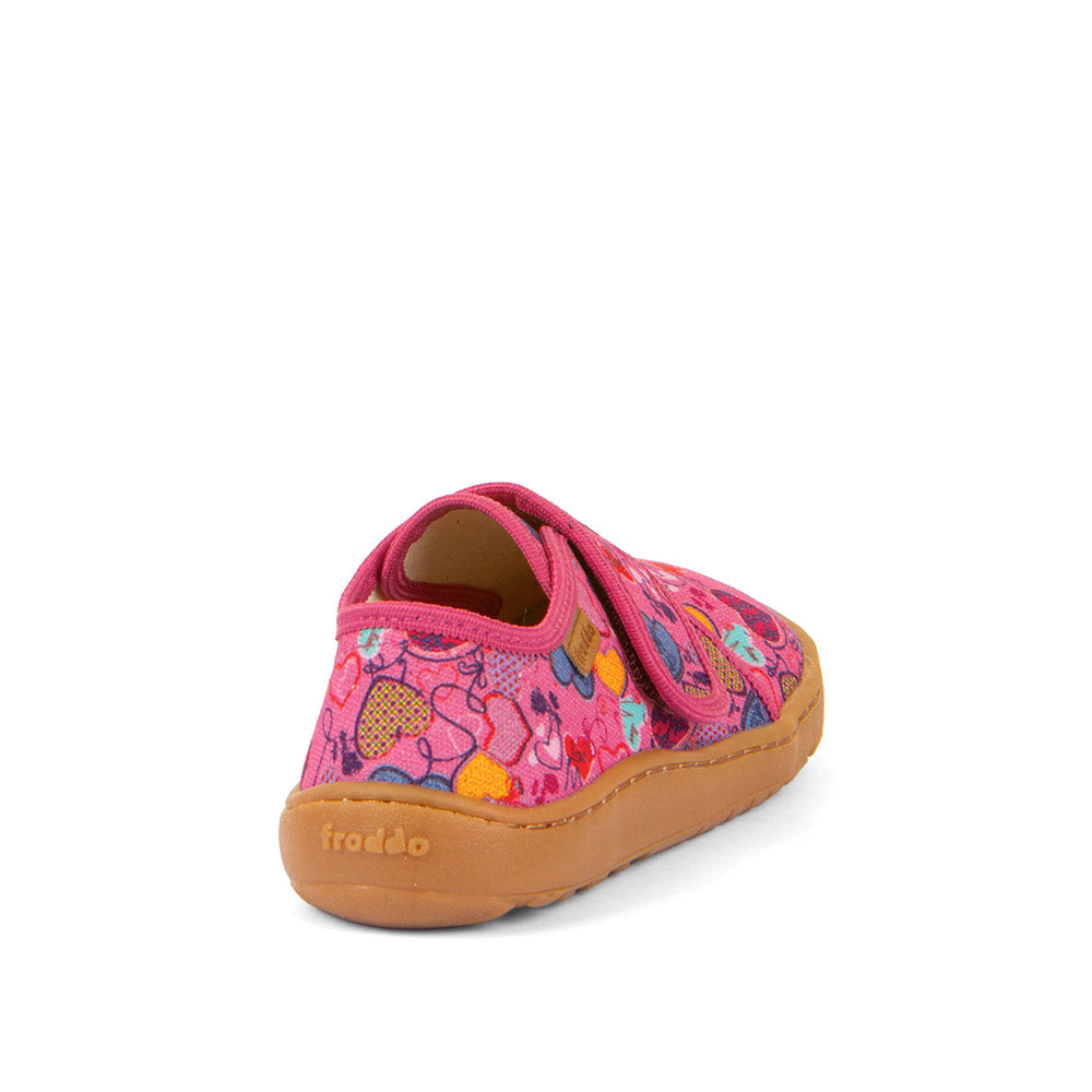 Barefoot Canvas - Fuchsia+ with Heart Print