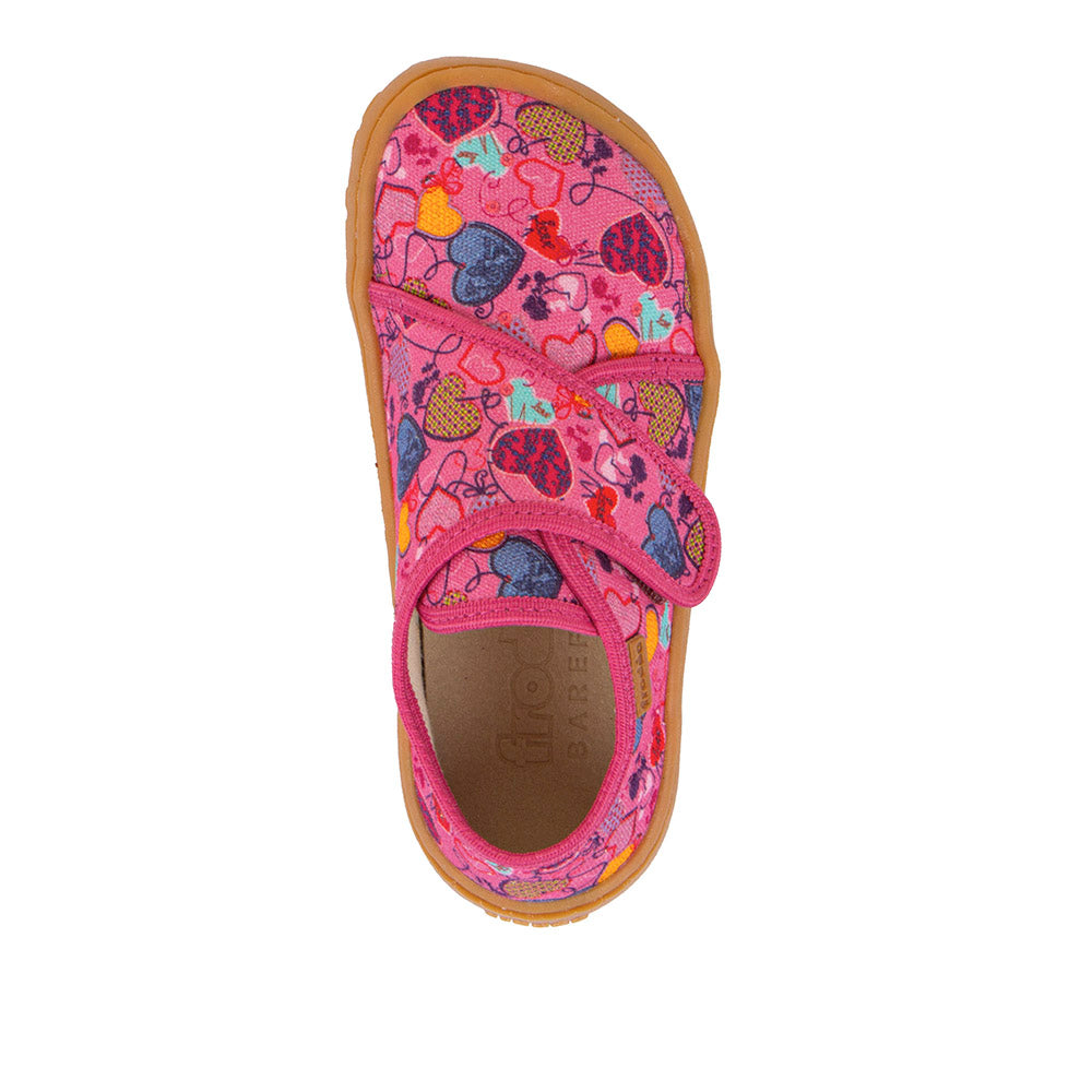 Barefoot Canvas - Fuchsia+ with Heart Print