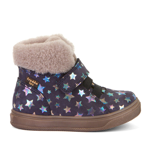 Basco TEX Waterproof Leather Boot in Dark Blue with Stars pattern