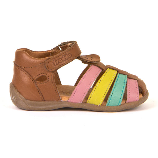 Carte Girly – Brown Sandal with Colour Pop Straps