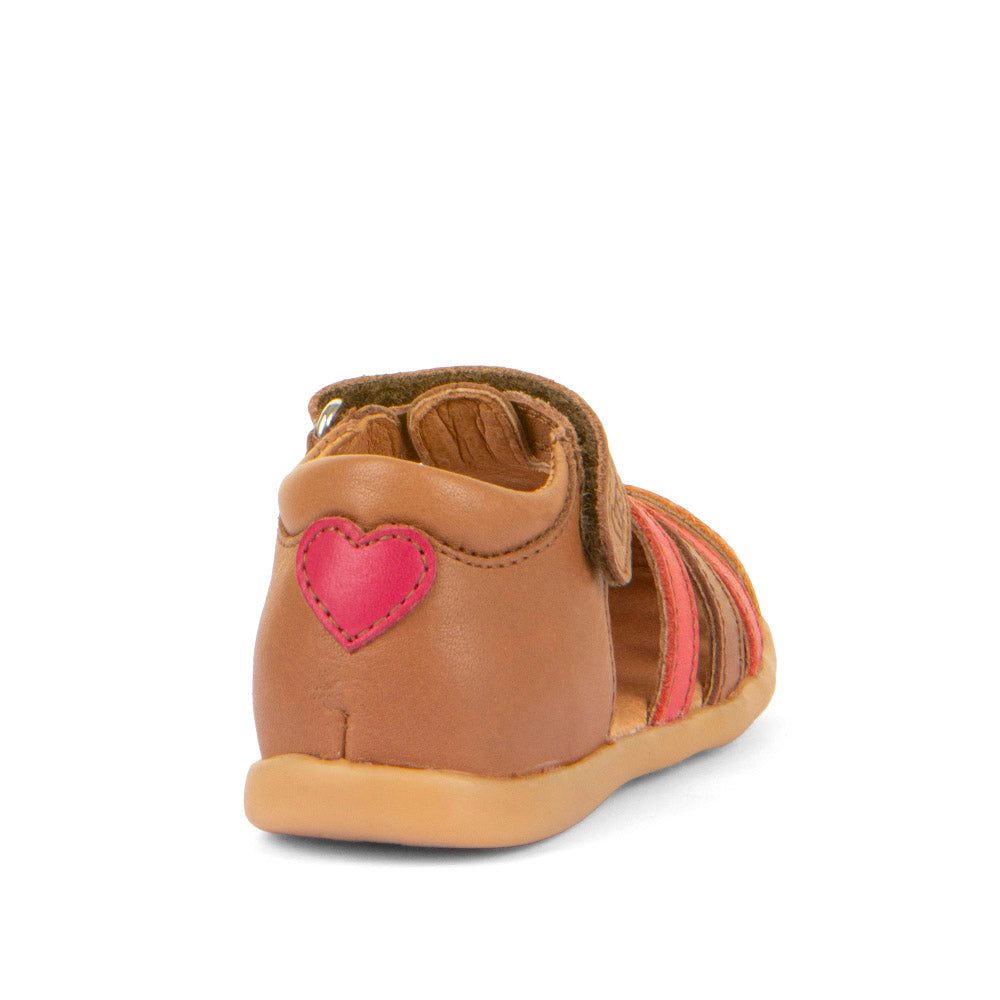 Daisy Sandal – Brown with Heart Detailing
