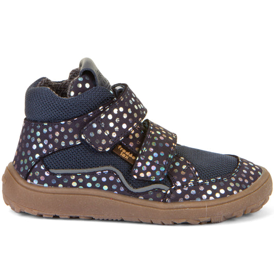 Barefoot Autumn TEX Waterproof Shoes – Leather & Mesh in Sparkly Blue+
