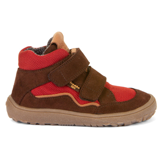 Barefoot Autumn TEX Waterproof Shoes – Leather & Mesh in Brown/Dark Orange