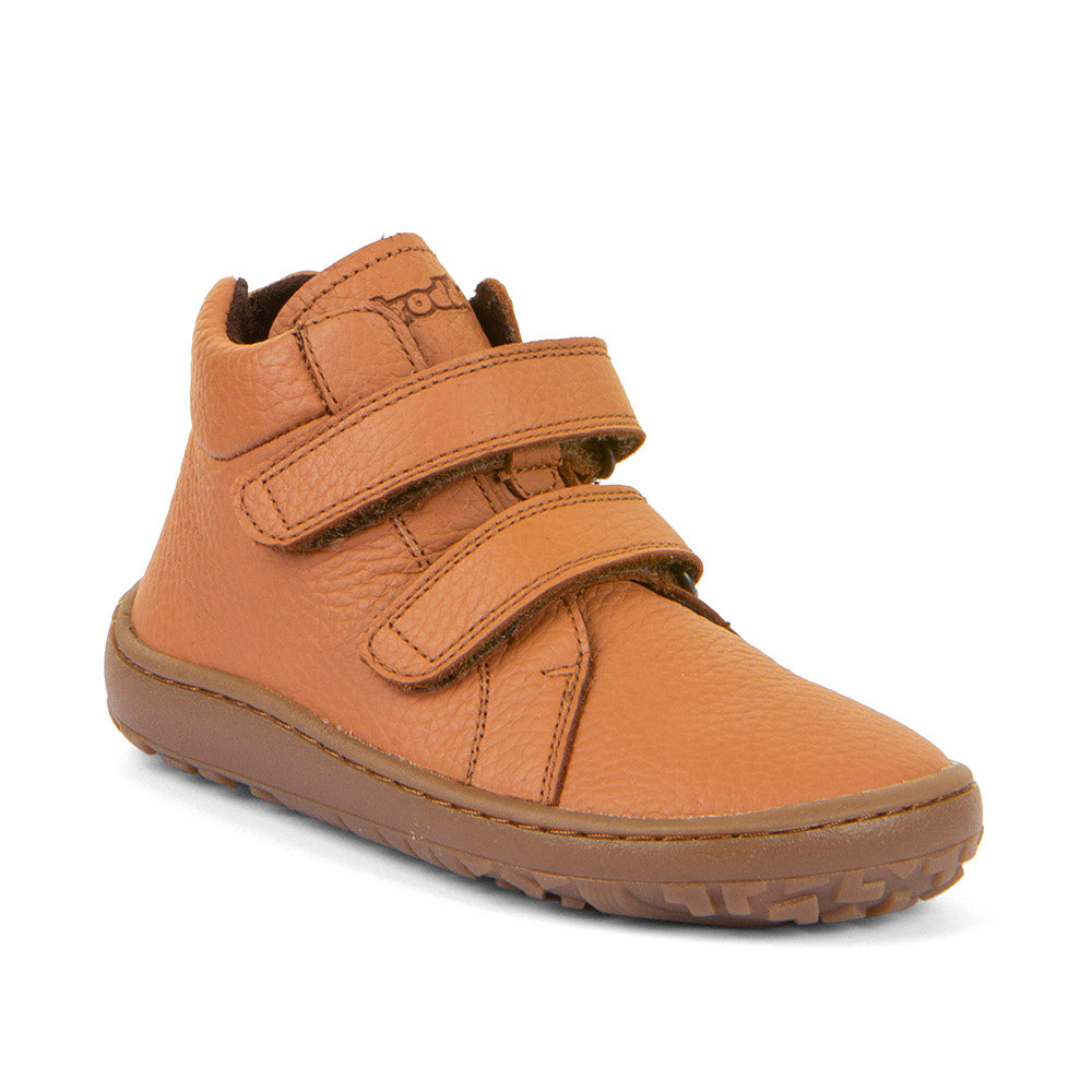 Barefoot Autumn Water-Repellent Leather Shoes in Cognac
