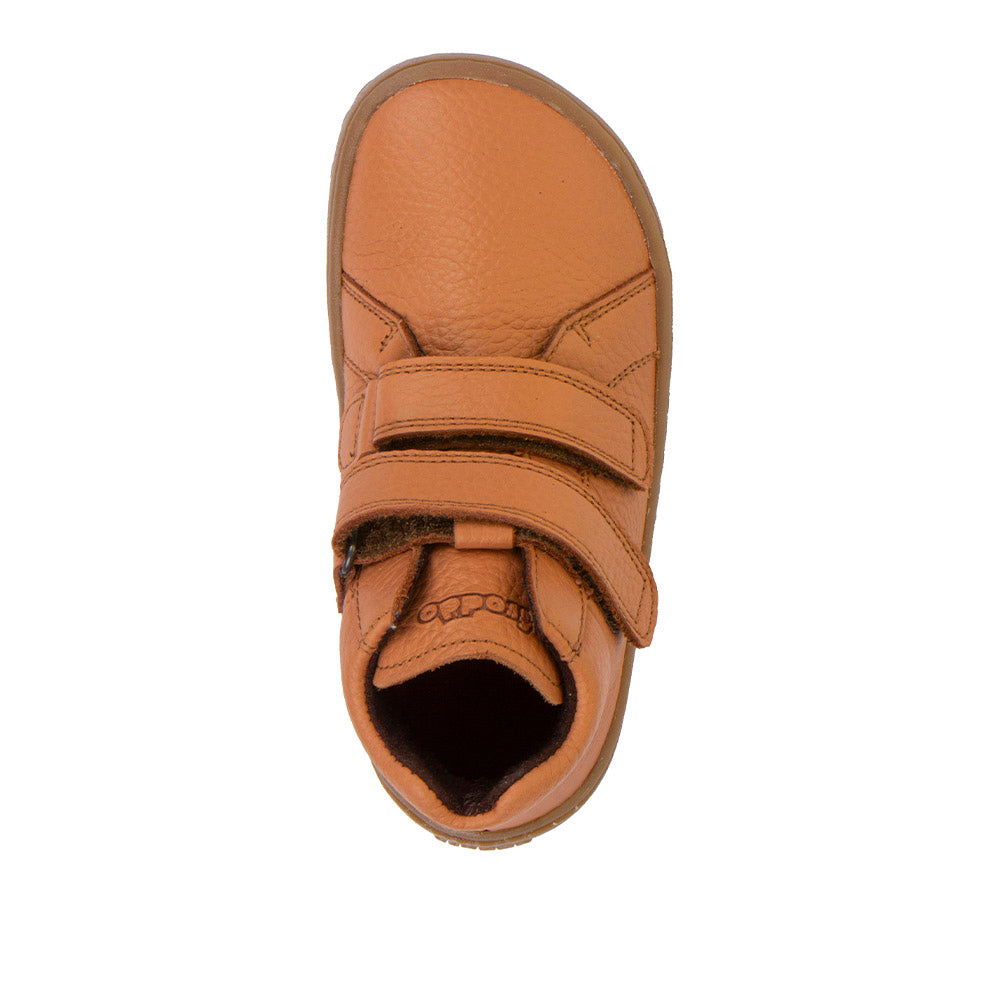 Barefoot Autumn Water-Repellent Leather Shoes in Cognac