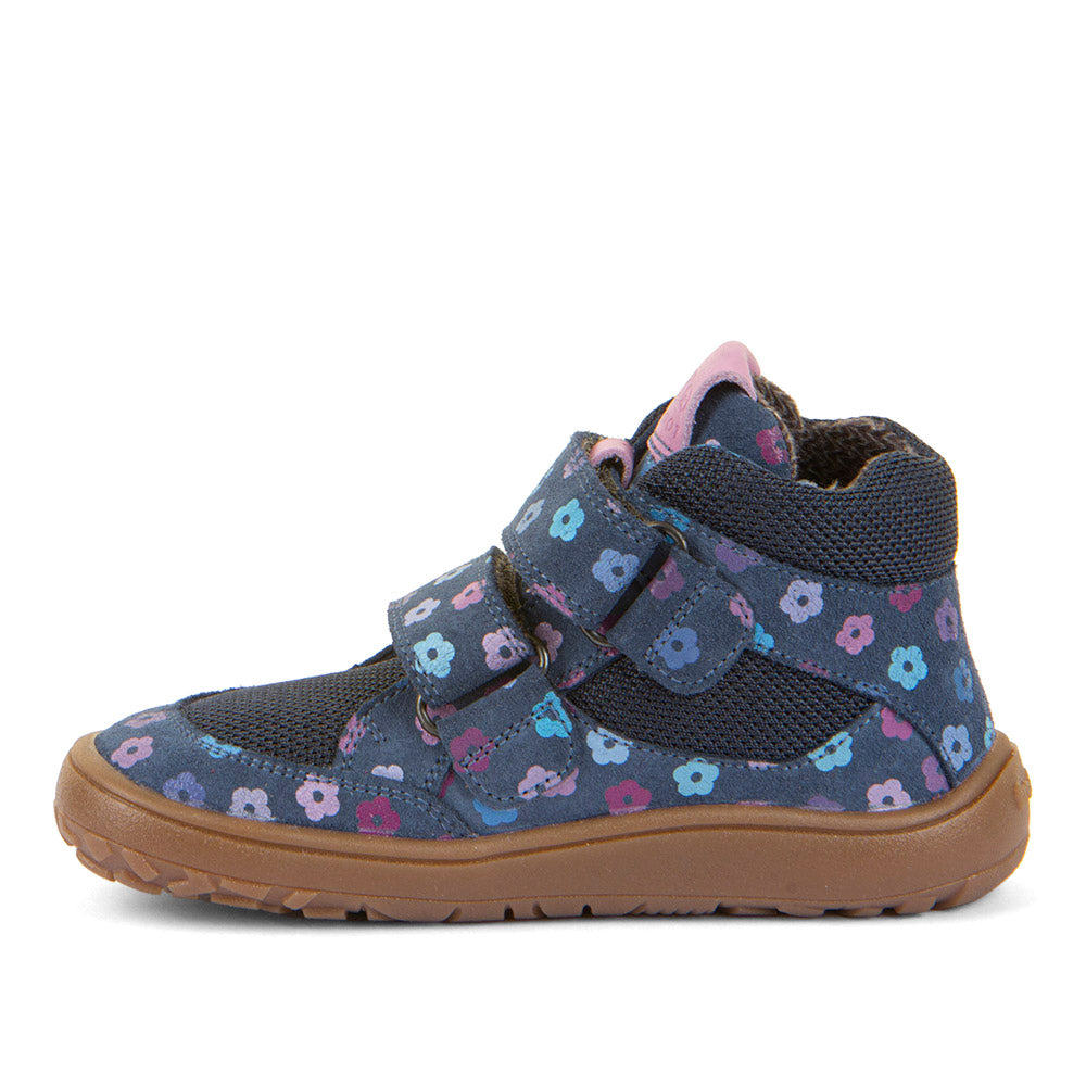 Barefoot Autumn TEX Waterproof Shoes – Leather & Mesh in Denim+ Flowers