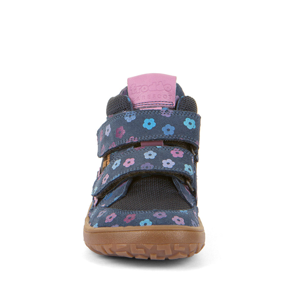 Barefoot Autumn TEX Waterproof Shoes – Leather & Mesh in Denim+ Flowers