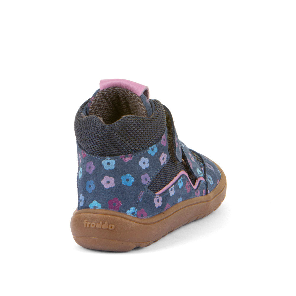 Barefoot Autumn TEX Waterproof Shoes – Leather & Mesh in Denim+ Flowers