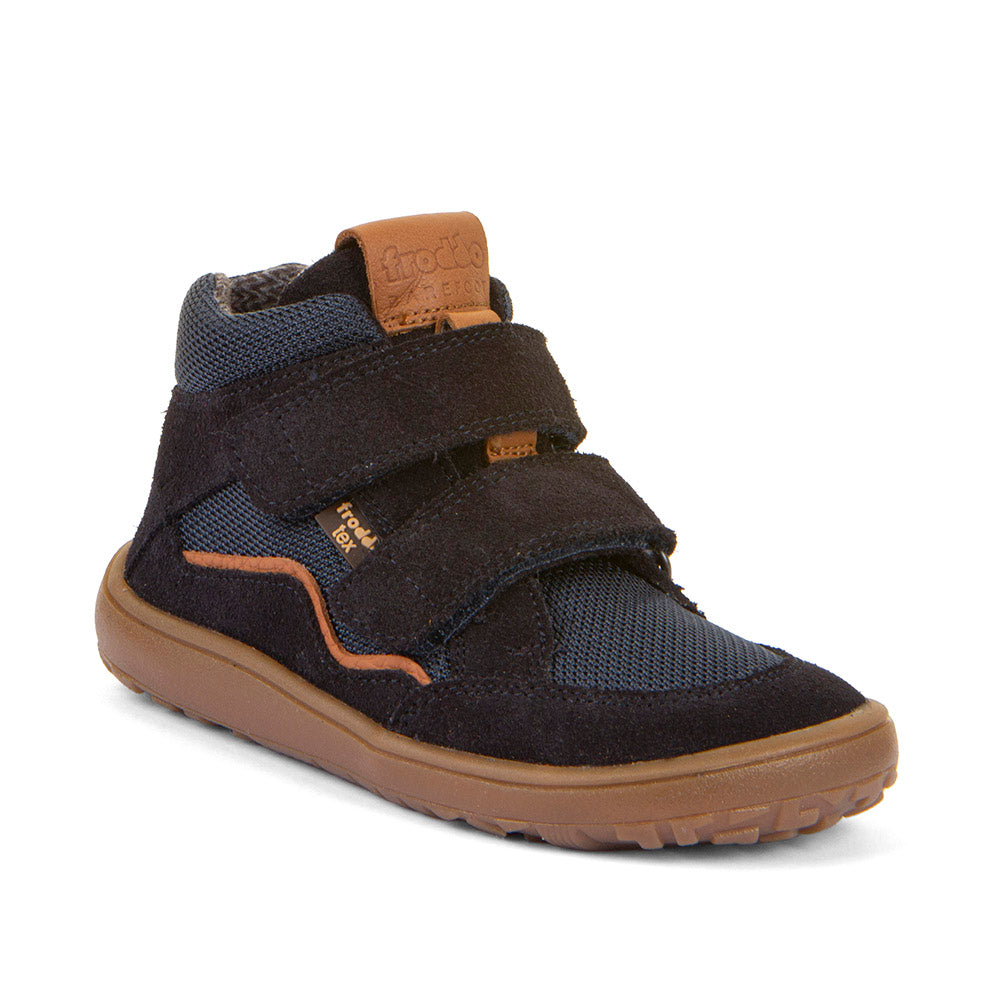 Barefoot Autumn TEX Waterproof Shoes – Leather & Mesh in Dark Blue