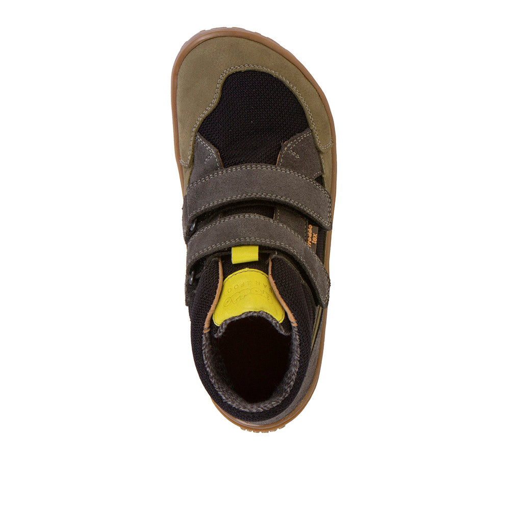 Barefoot UP TEX Autumn Waterproof Shoes – Leather & Mesh in Grey/Black