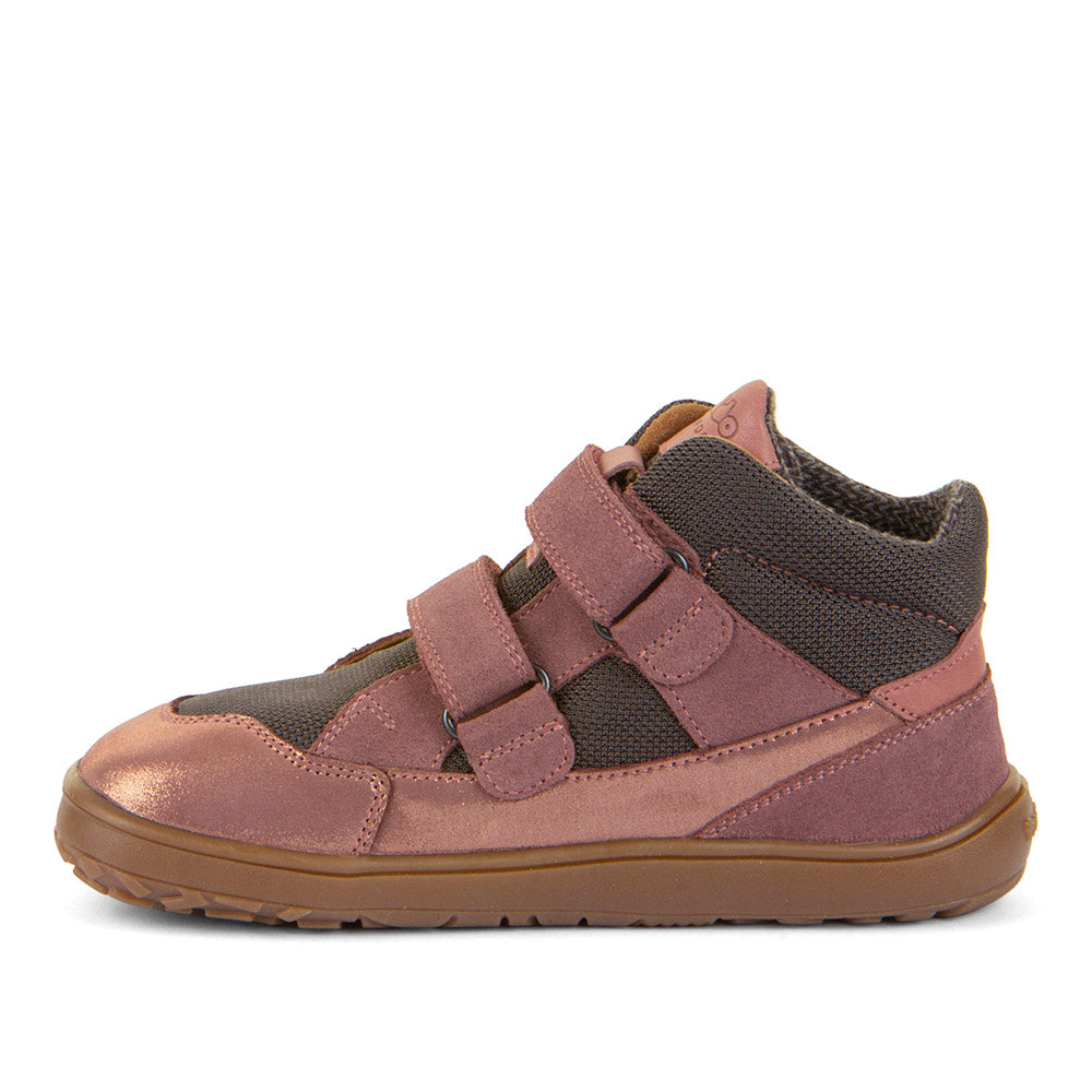 Barefoot UP TEX Autumn Waterproof Shoes – Leather & Mesh in Grey/Pink