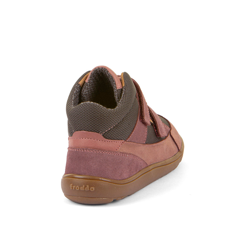 Barefoot UP TEX Autumn Waterproof Shoes – Leather & Mesh in Grey/Pink
