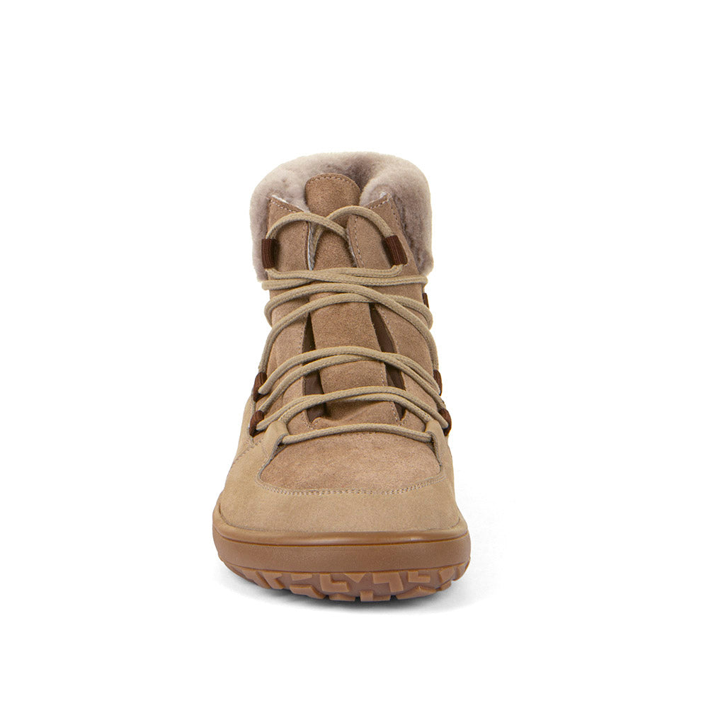 Barefoot Up Furry W – Waterproof Wool-Lined Ankle Boot in Taupe