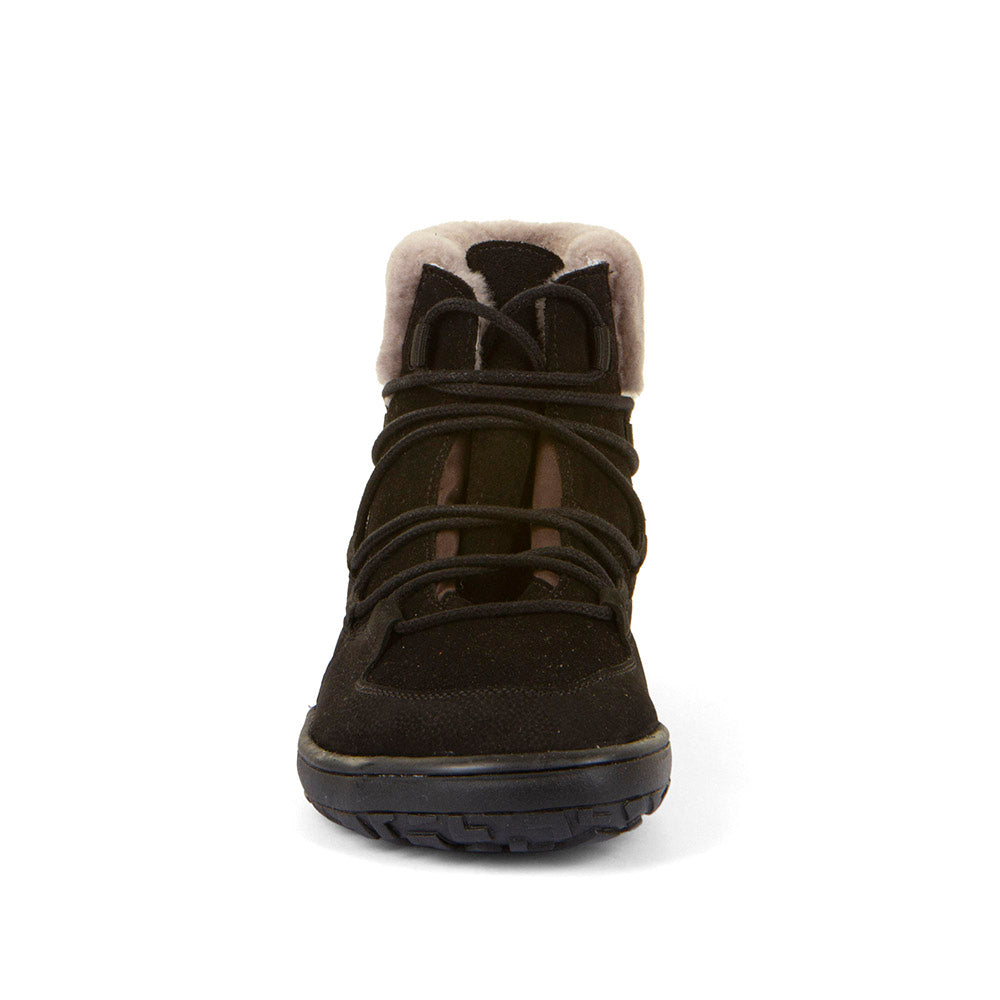 Barefoot Up Furry W – Waterproof Wool-Lined Ankle Boot in Black