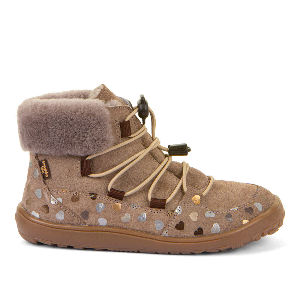 Barefoot Up Furry – Waterproof Wool-Lined Ankle Boot in Beige