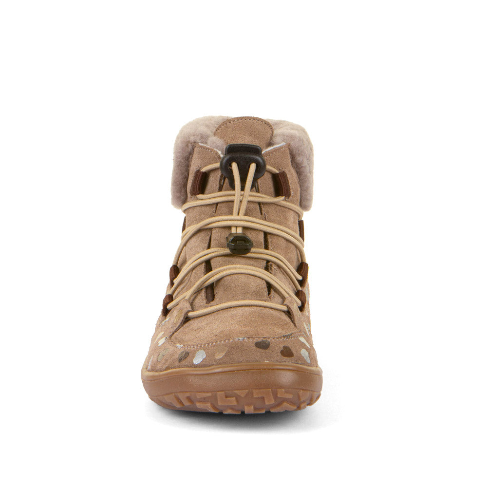 Barefoot Up Furry – Waterproof Wool-Lined Ankle Boot in Beige