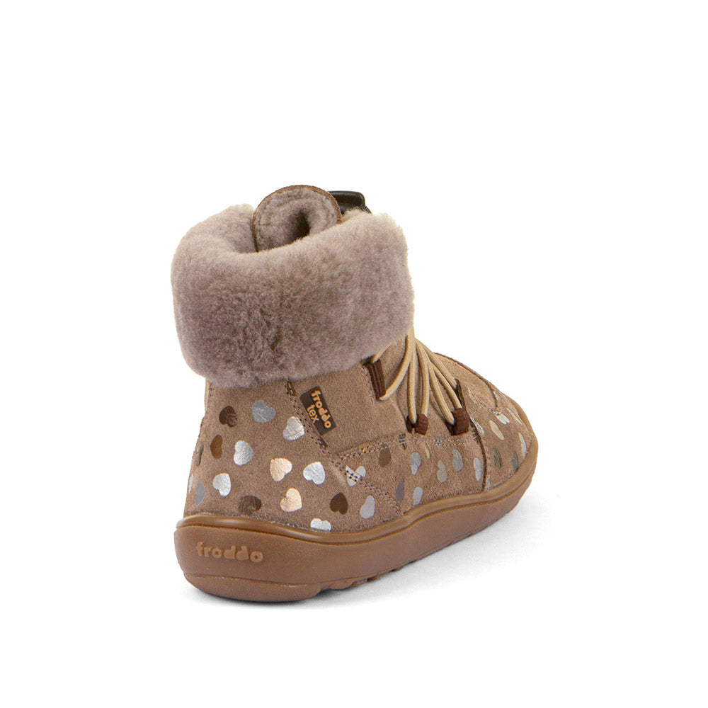 Barefoot Up Furry – Waterproof Wool-Lined Ankle Boot in Beige