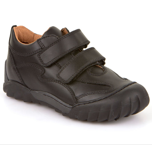 Leo Black School Shoe with Velcro Straps