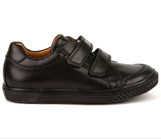 Strike Black Leather School Shoe