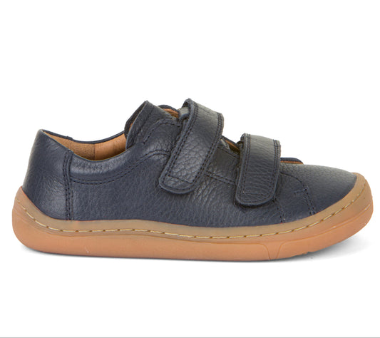 Barefoot D-Velcro Leather shoes in Dark Blue