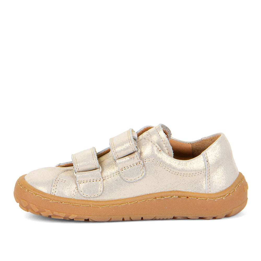 Barefoot Base Water-Repellent Leather Shoes in Gold Shine