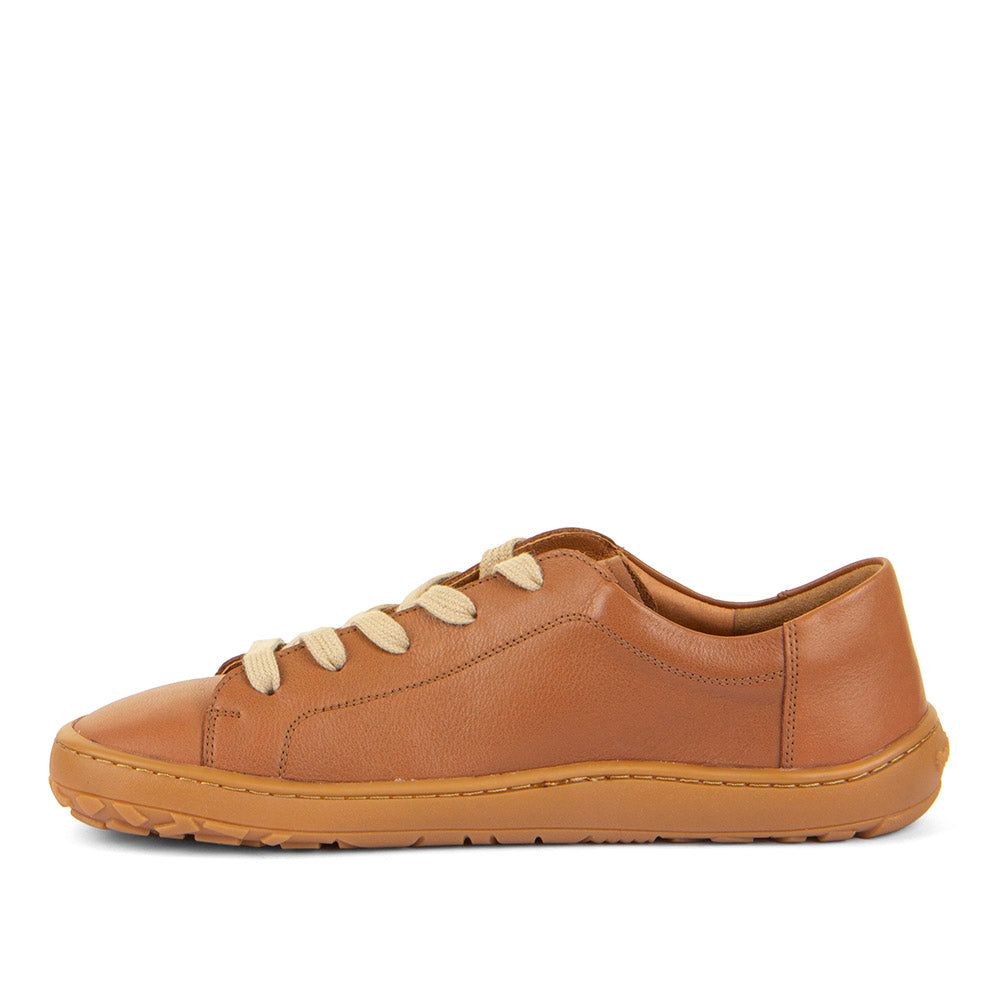 Barefoot Leather Sneaker with Laces in Cognac