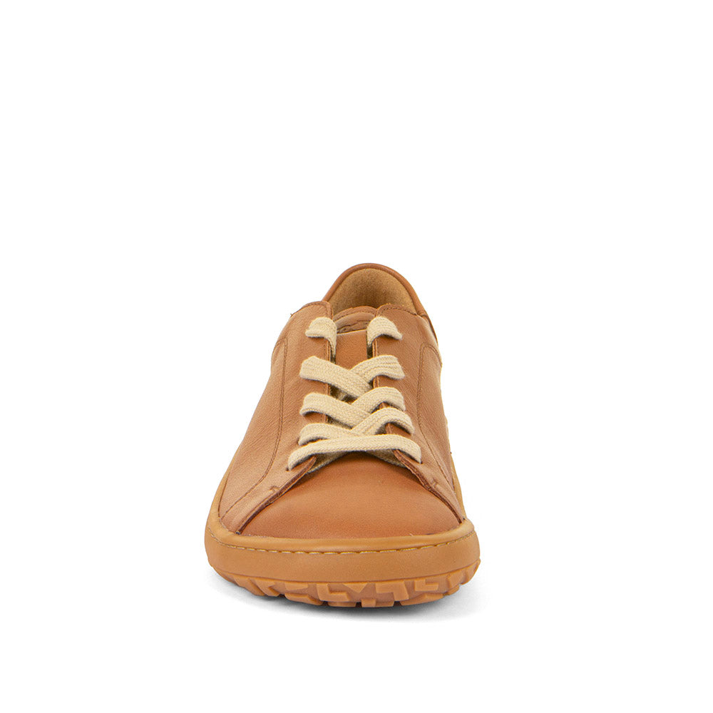 Barefoot Leather Sneaker with Laces in Cognac