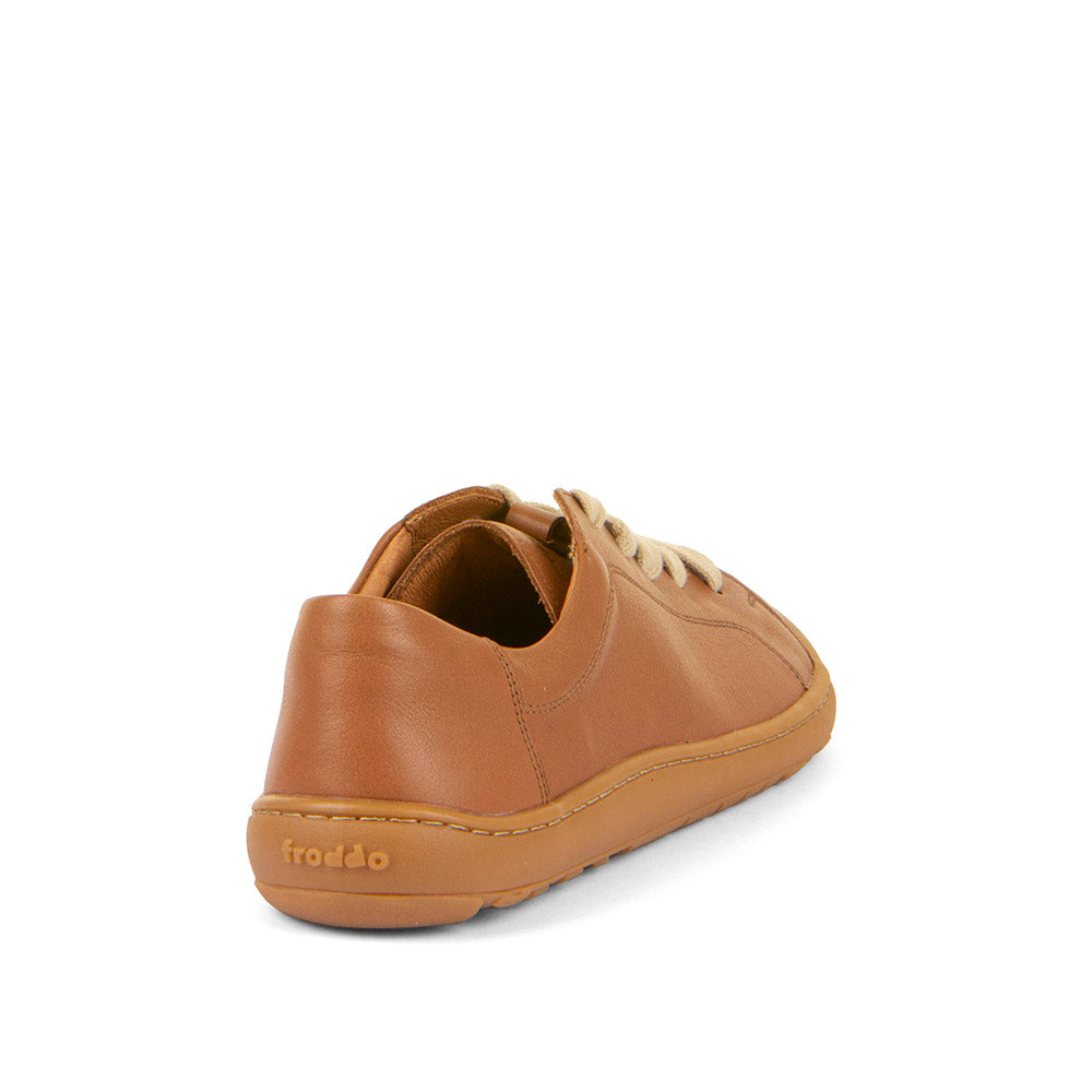 Barefoot Leather Sneaker with Laces in Cognac