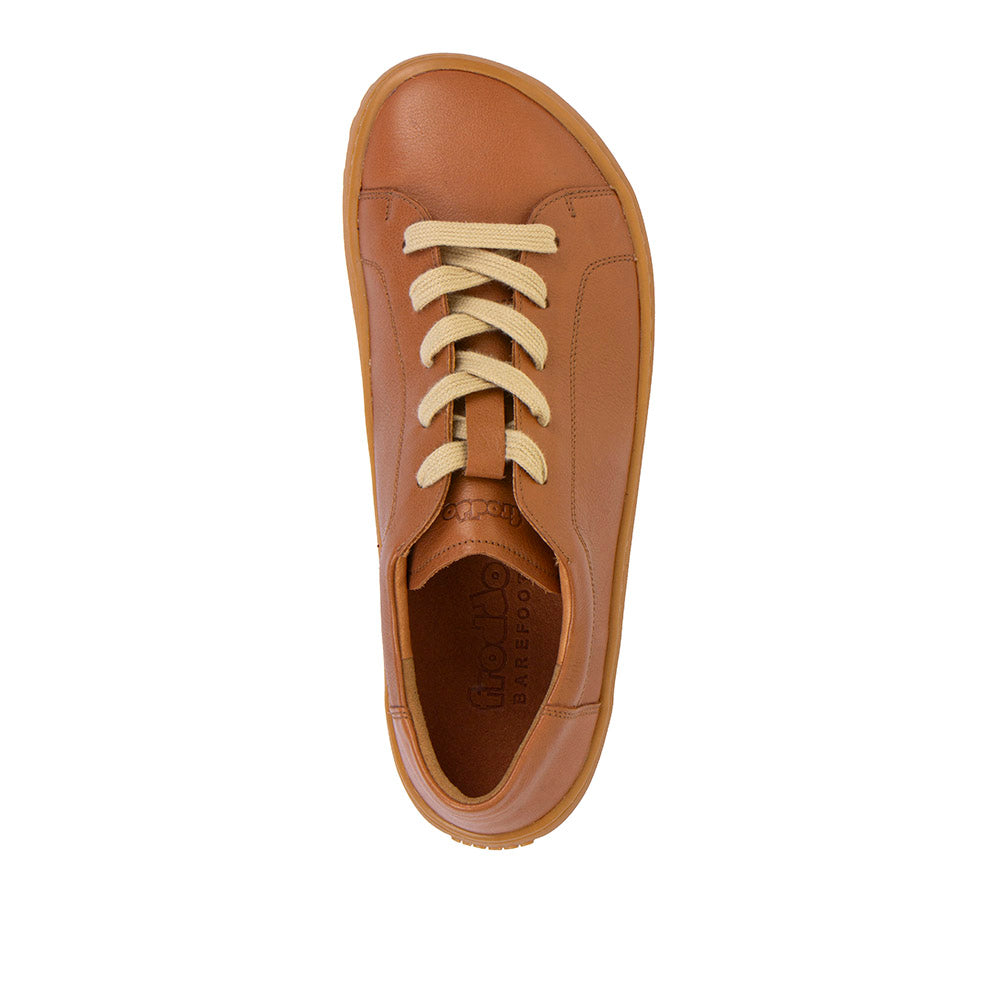 Barefoot Leather Sneaker with Laces in Cognac