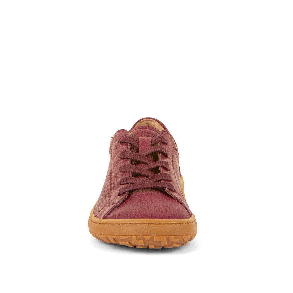 Barefoot Leather Sneaker with Laces in Bordeaux